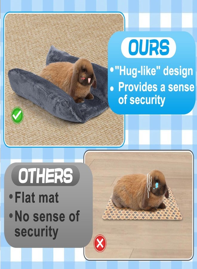Alphatool Soft Bunny Bed - 15.7" x 14" Rabbit Bed, Warm Cuddle Cushion Plush Mat for Guinea Pig, Ferret, Small Animal - Grey - Image 3